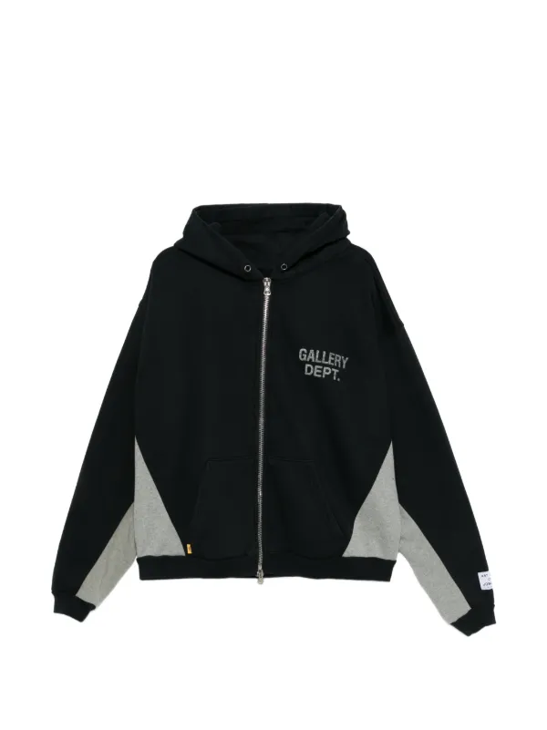 GALLERY DEPT. contrast-panel Zip Hoodie | Black | FARFETCH