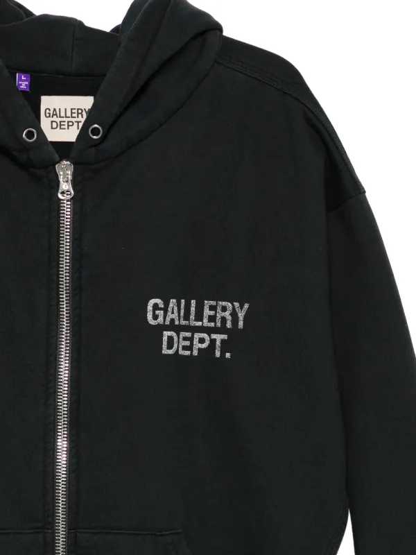 GALLERY DEPT. contrast-panel Zip Hoodie | Black | FARFETCH