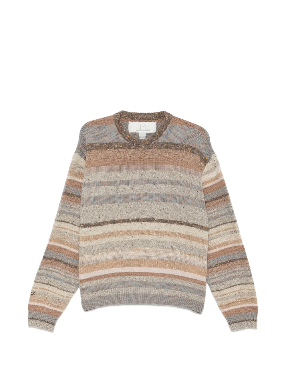ERL striped crew-neck sweater - Brown