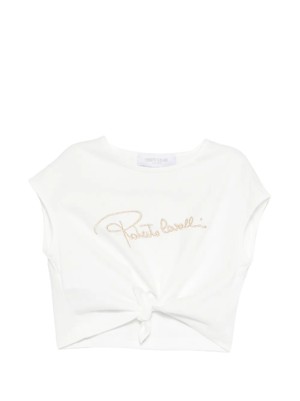 Roberto Cavalli Junior knot-detail T-shirt - Bianco