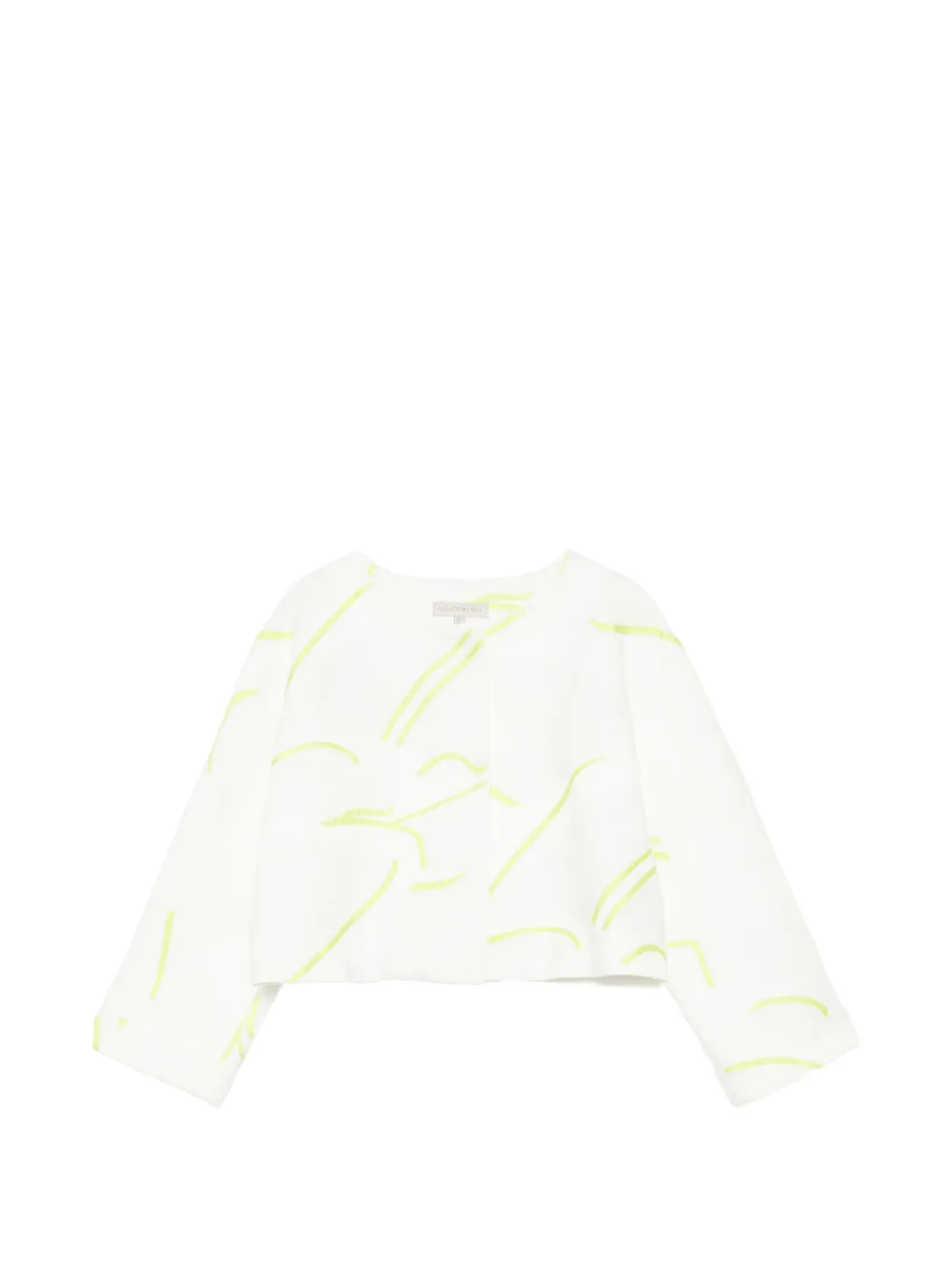 SHIATZY CHEN Giacca crop jacquard - Bianco