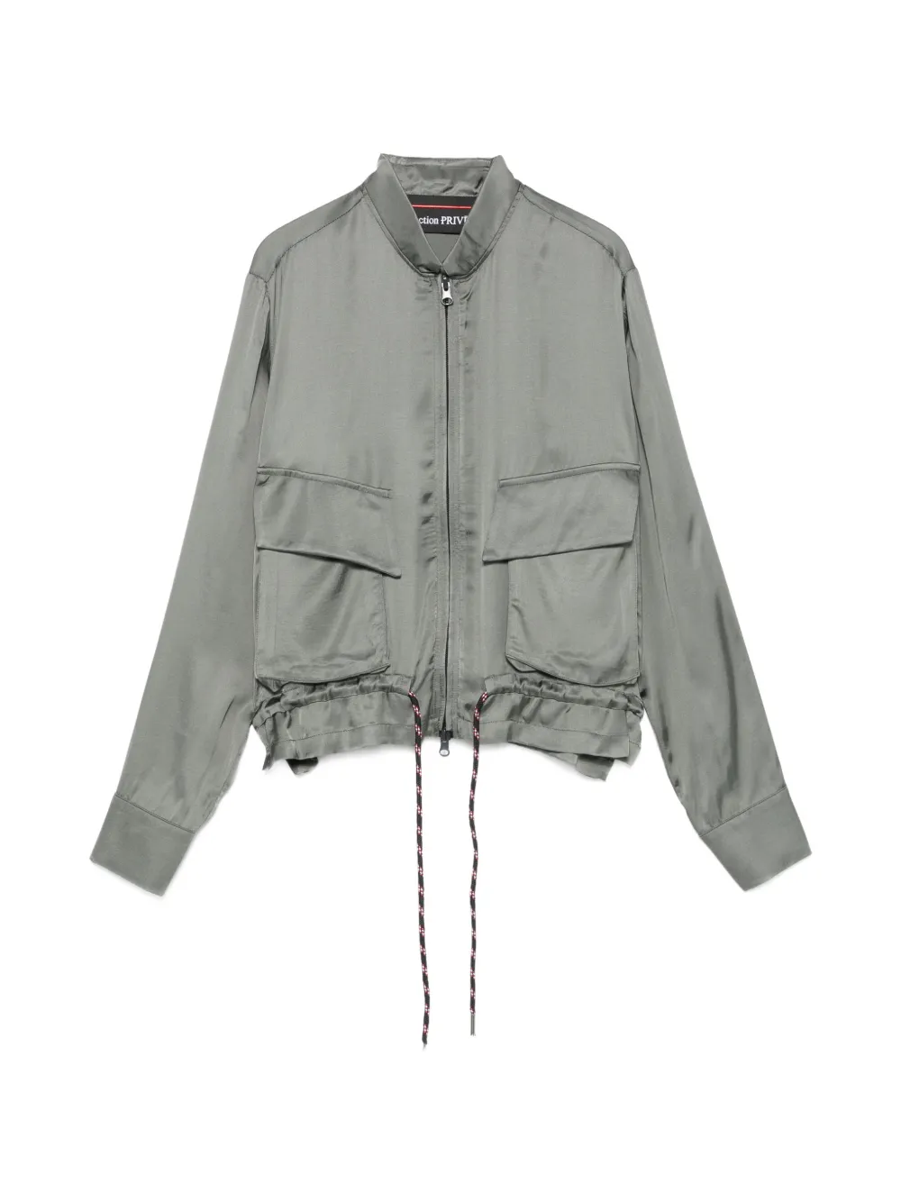 COLLECTION PRIVEE? Satik satin-finish drawstring jacket - Grün