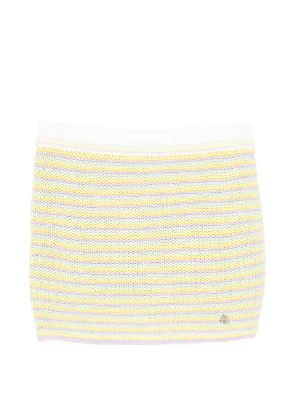 Casablanca Bourgeois Striped Mini Skirt in Yellow