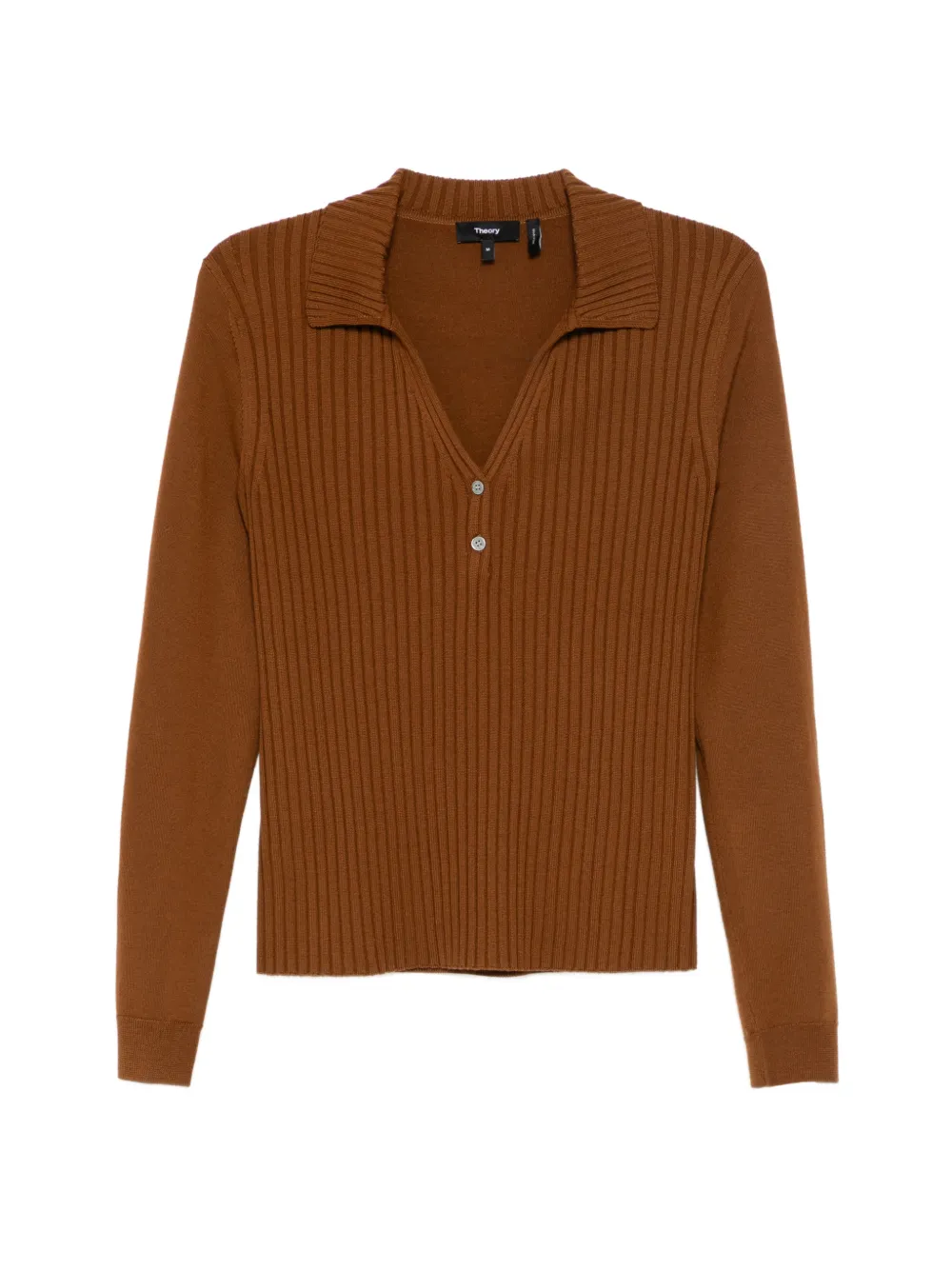 Theory ribbed polo top - Marrone