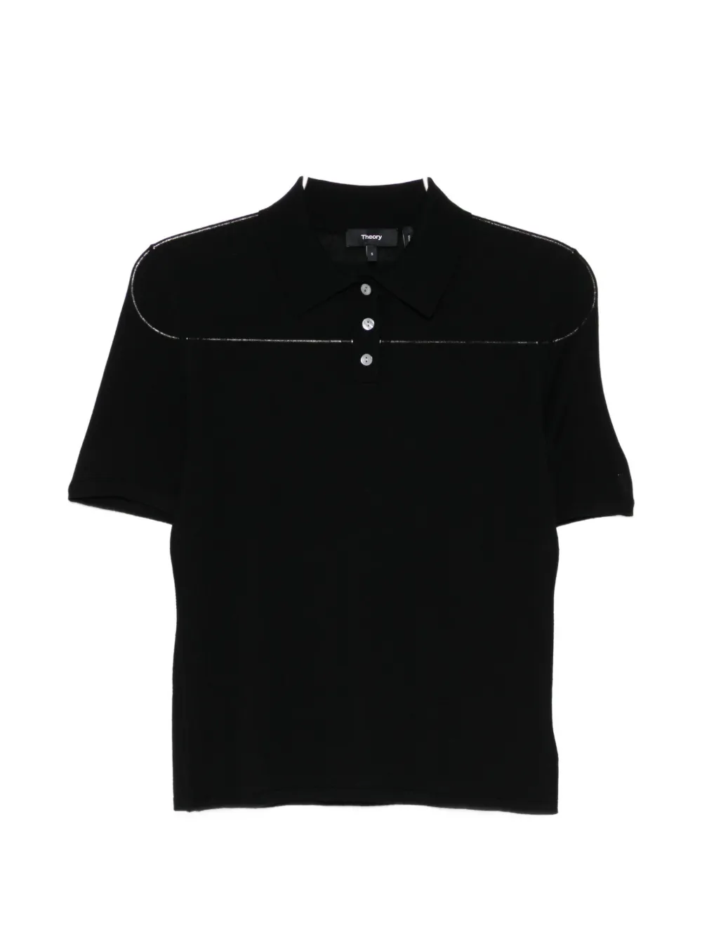 Theory piped short-sleeve polo shirt - Nero