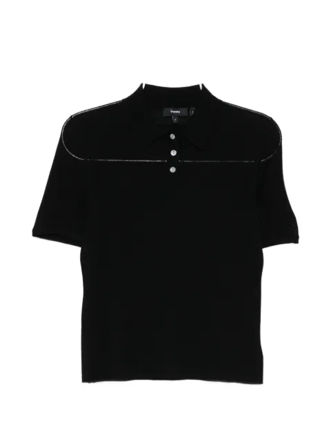 Theory piped short-sleeve polo shirt