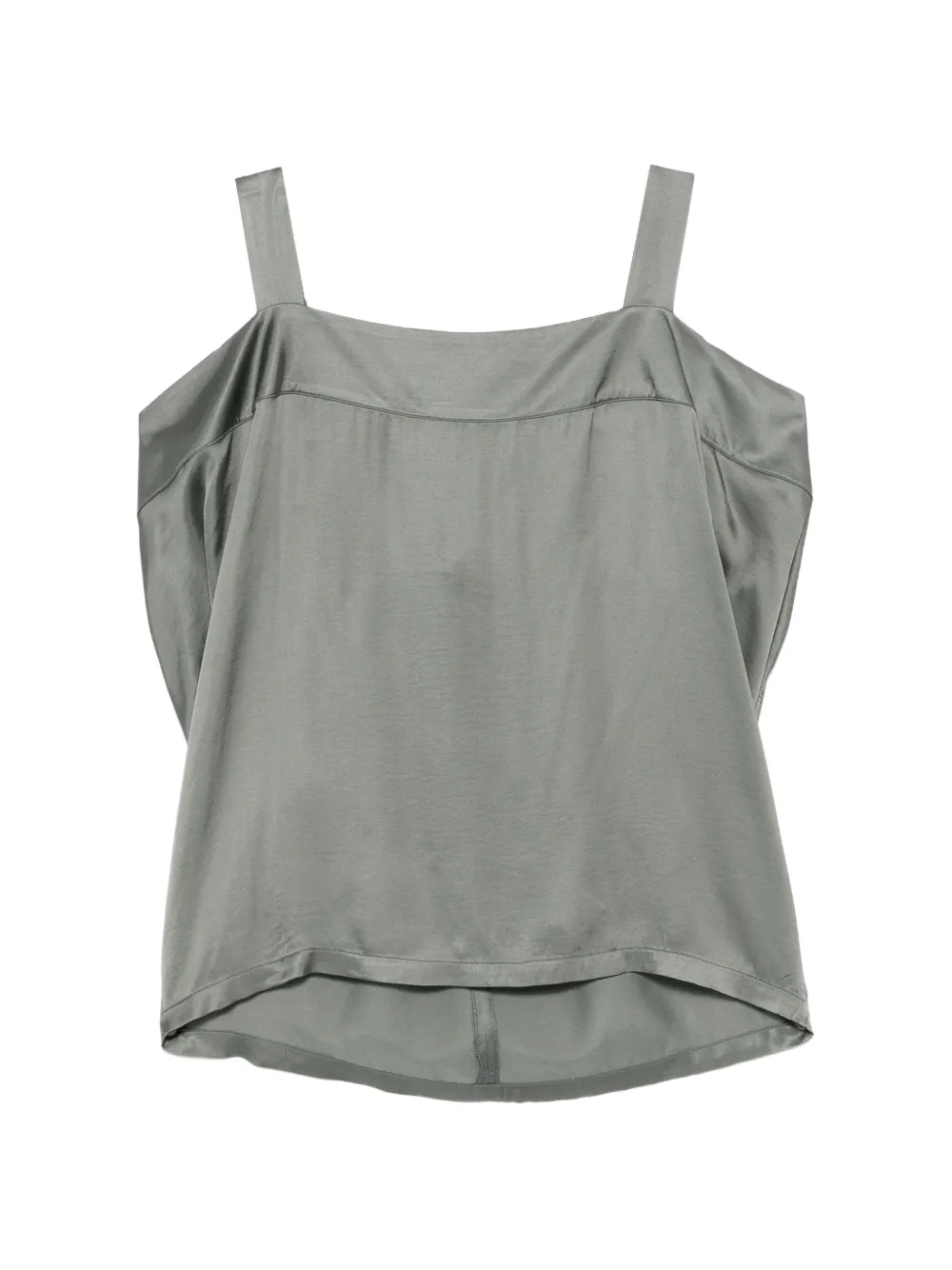 COLLECTION PRIVEE? Satik cold-shoulder satin top - Verde