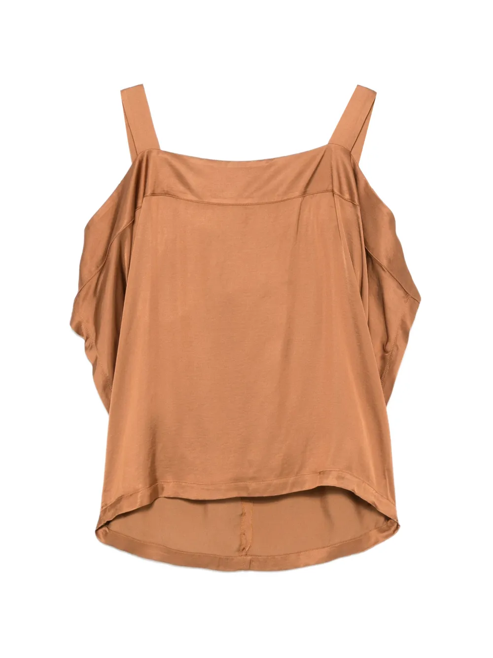 COLLECTION PRIVEE? Satik cold-shoulder satin top - Marrone