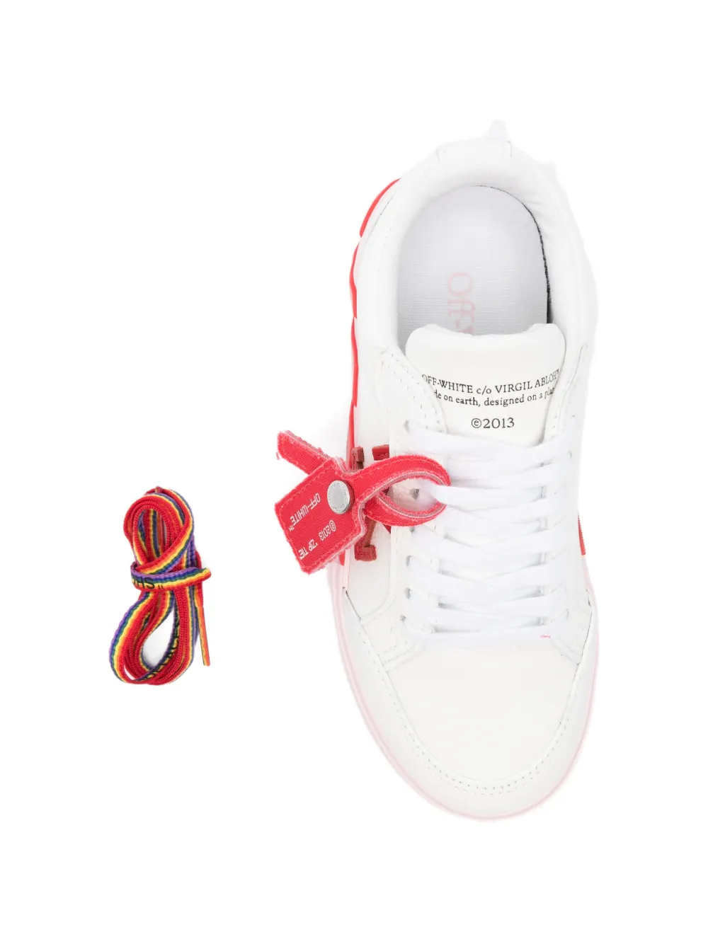 Off-White Kids Vulc leather sneakers Wit