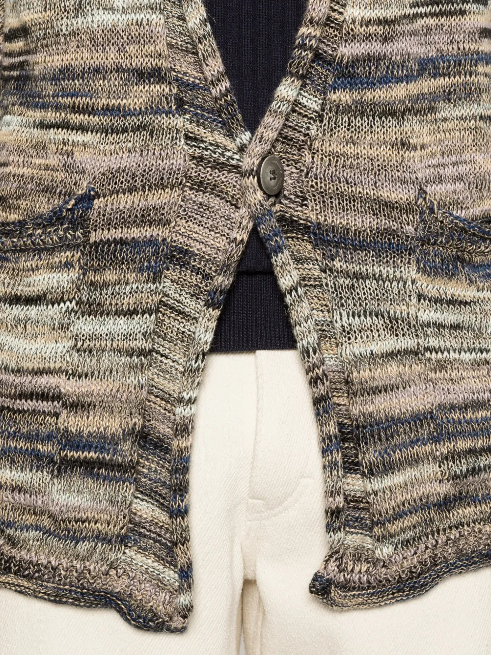 Roberto Collina Gestreept vest Beige