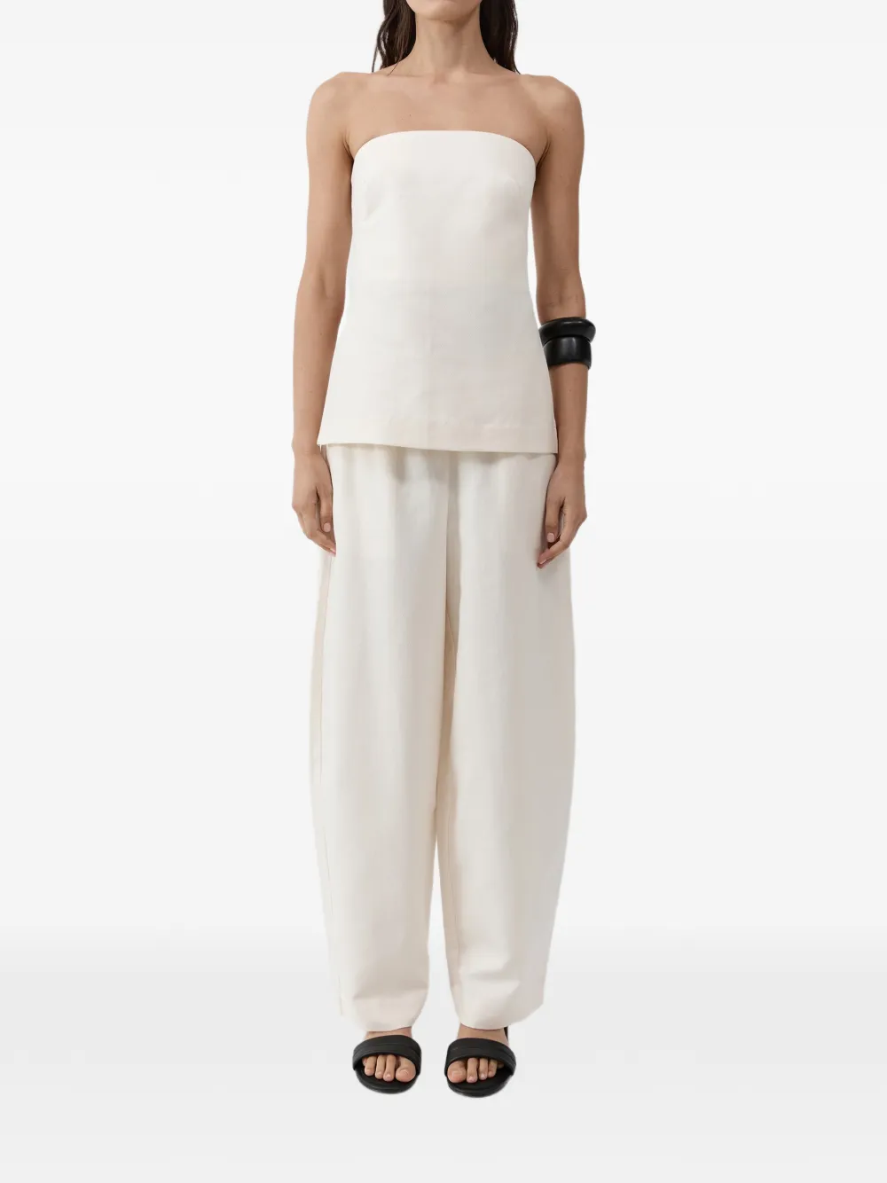 St. Agni Strapless Tie Top in Neutrals, view 2