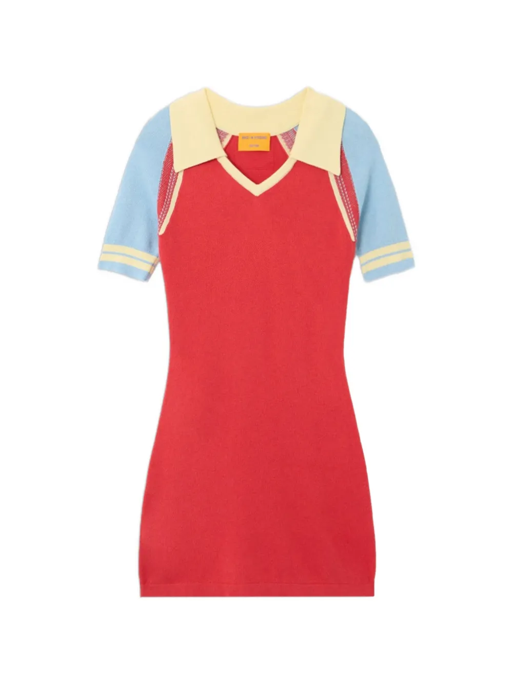 Guest In Residence V-neck polo-collar mini dress - Rosso