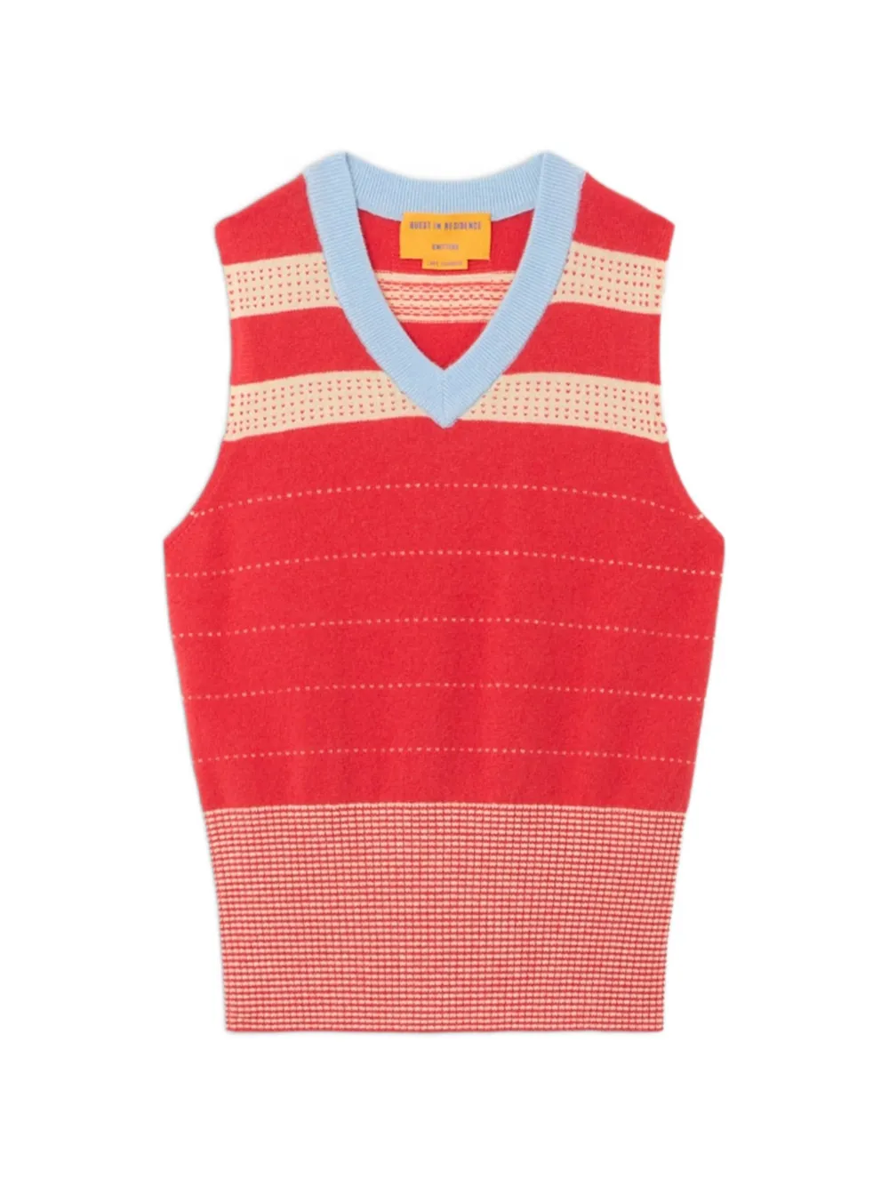 Guest In Residence striped V-neck vest - Rosso