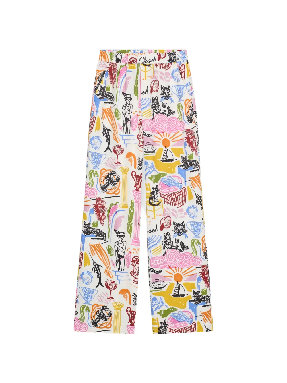 Closed Winona print trousers - Bianco