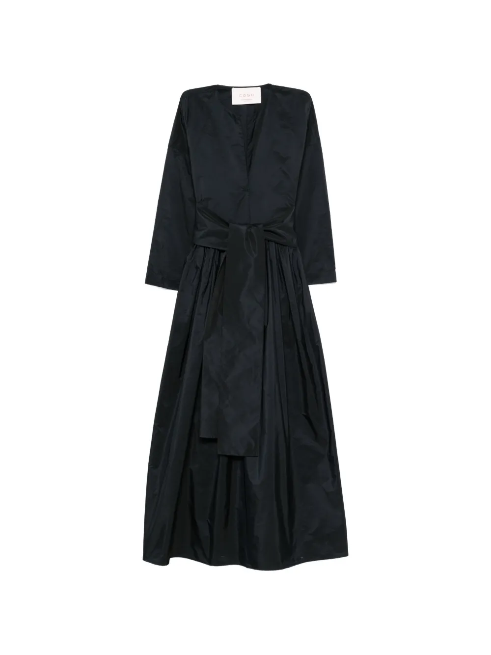 CO.GO belted pleated maxi dress - Nero