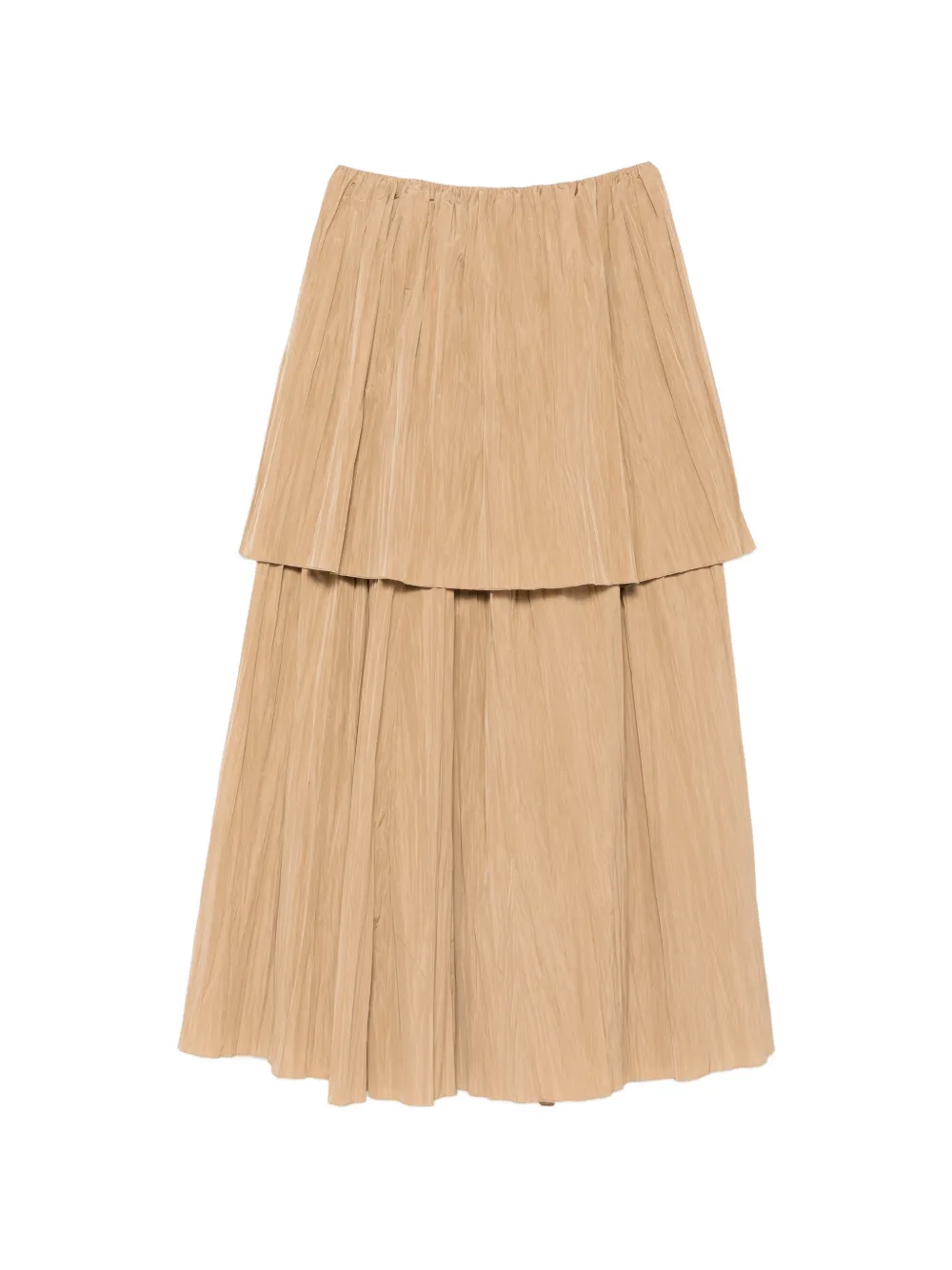 CO.GO crinkled tiered maxi skirt - Toni neutri