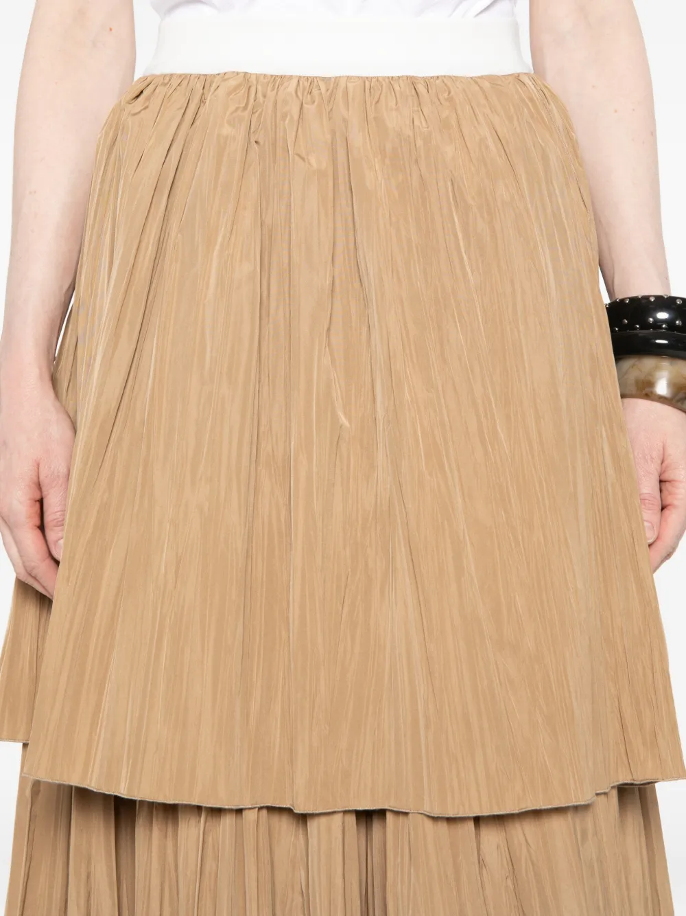 CO.GO Maxi-rok met gekreukt effect Beige