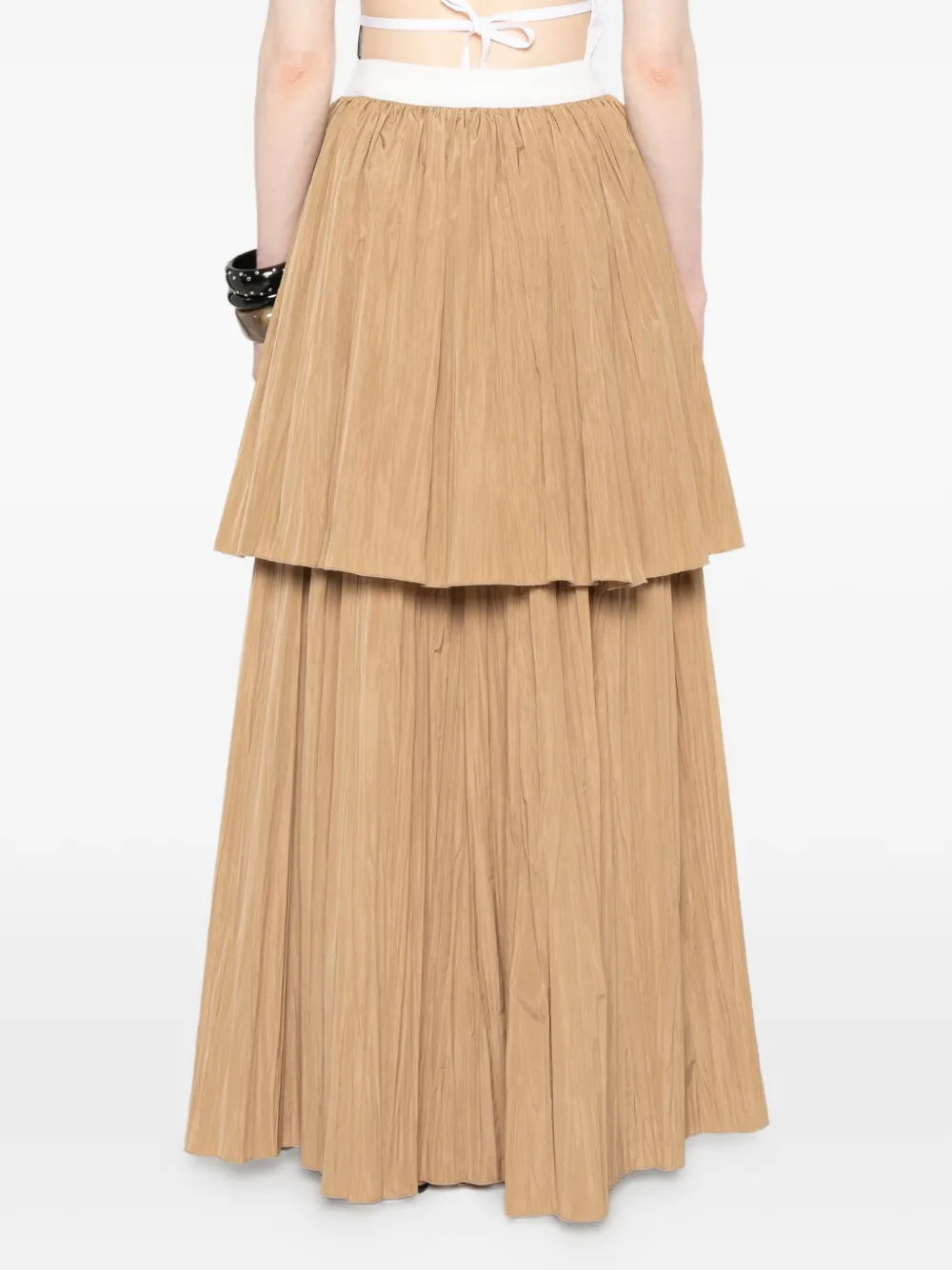 CO.GO Maxi-rok met gekreukt effect Beige