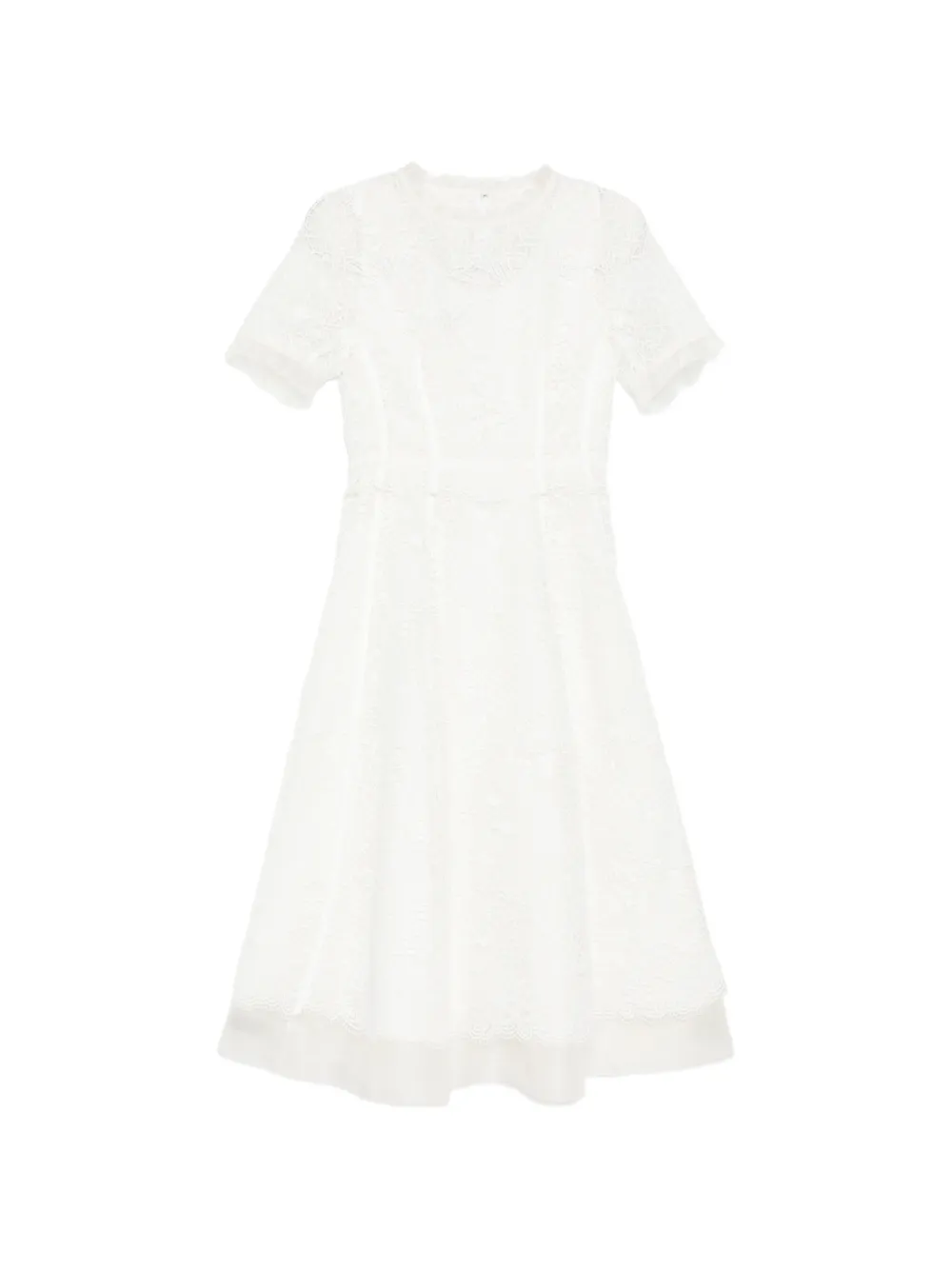 Shiatzy Chen Lace Midi Dress In White