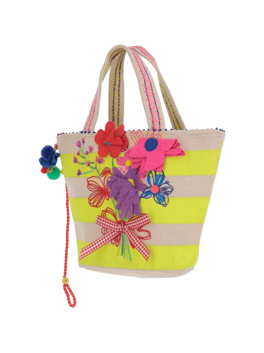  Pero Striped Floral-embroidery Tote Bag - Neutrals 