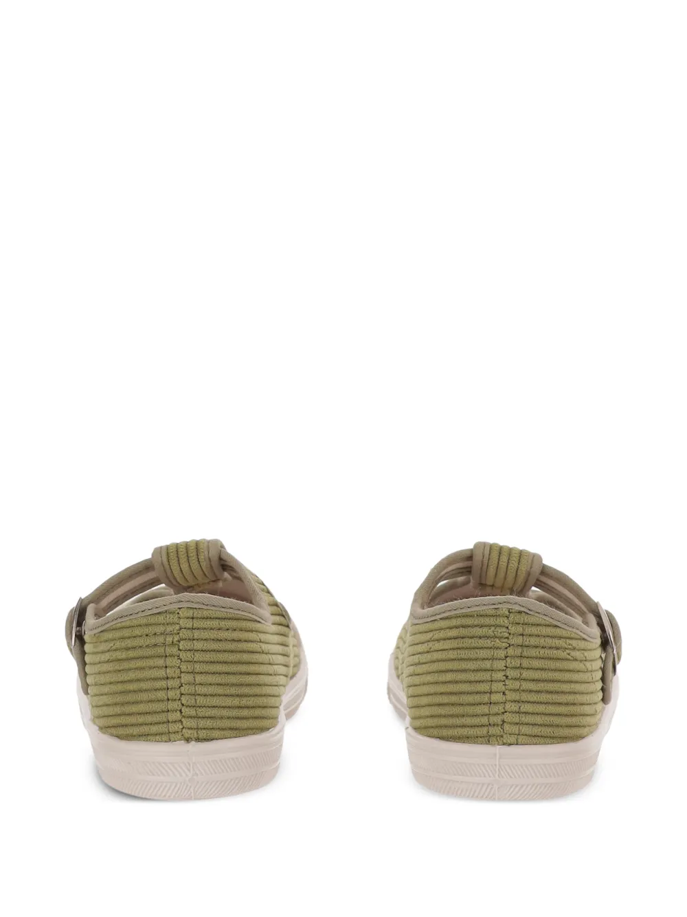 Pèpè Ribfluwelen ballerina's Groen