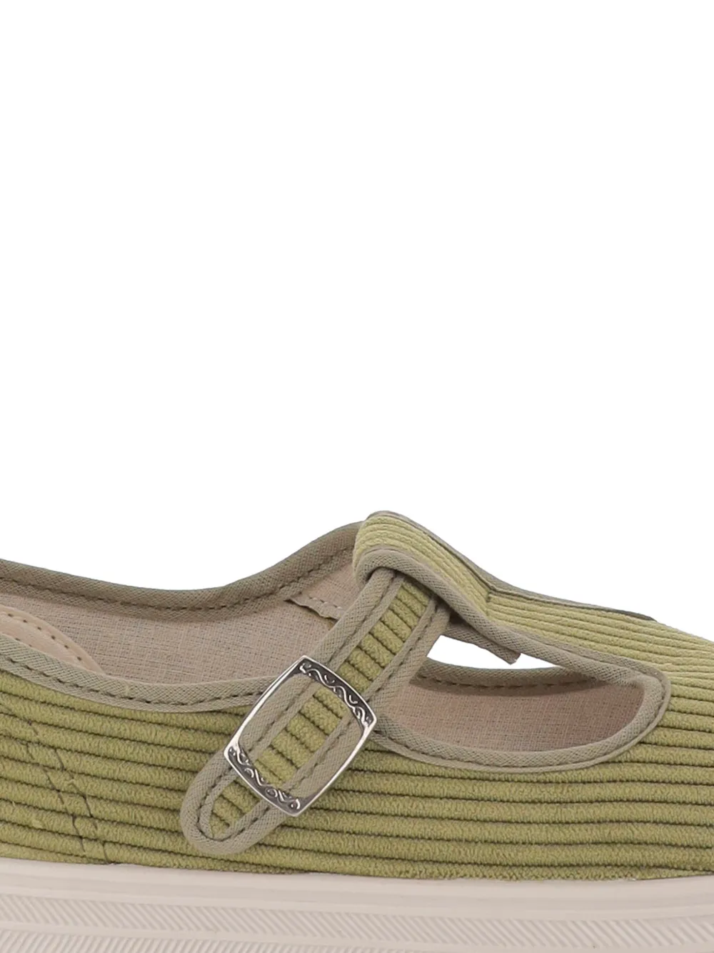 Pèpè Ribfluwelen ballerina's Groen