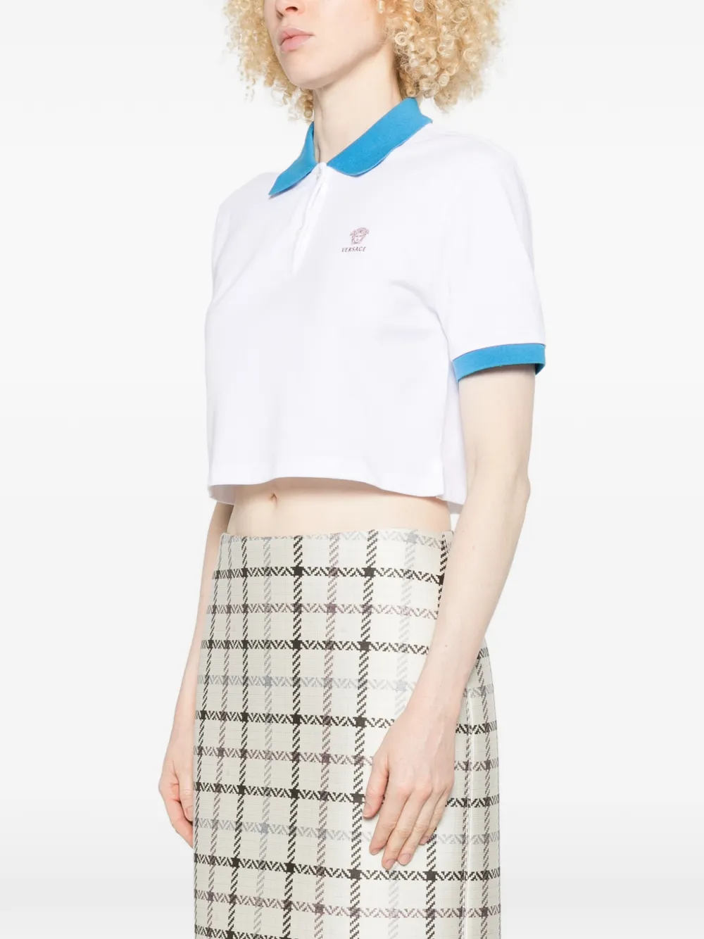 Versace Poloshirt met cropped zoom Wit