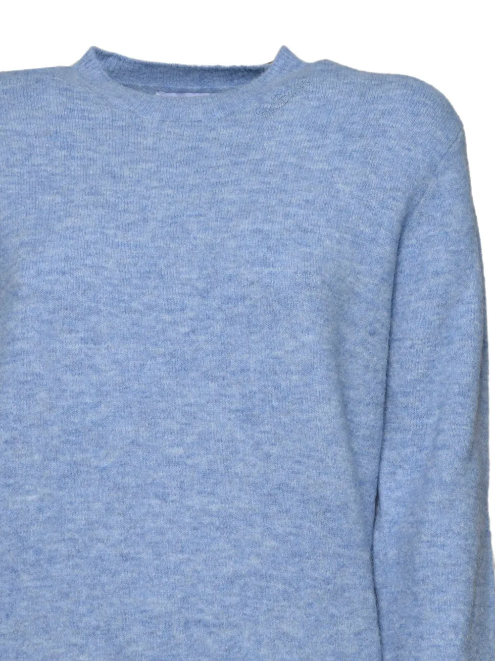 MC2 Saint Barth Trui met geborduurd logo en geribbelde afwerking Blauw