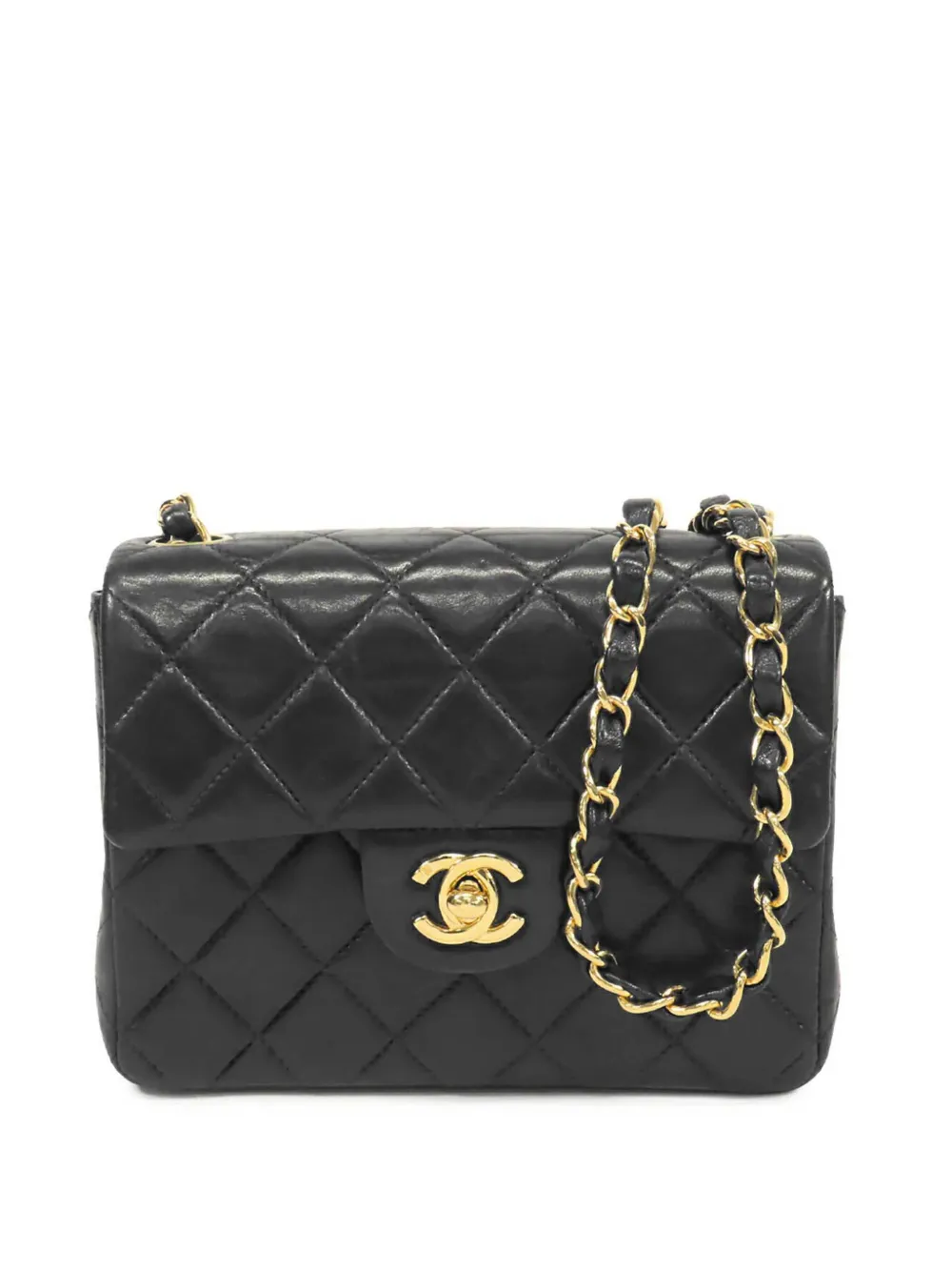 CHANEL Pre-Owned 2000-2002 Mini Square Classic Lambskin Single Flap crossbody bag - Nero