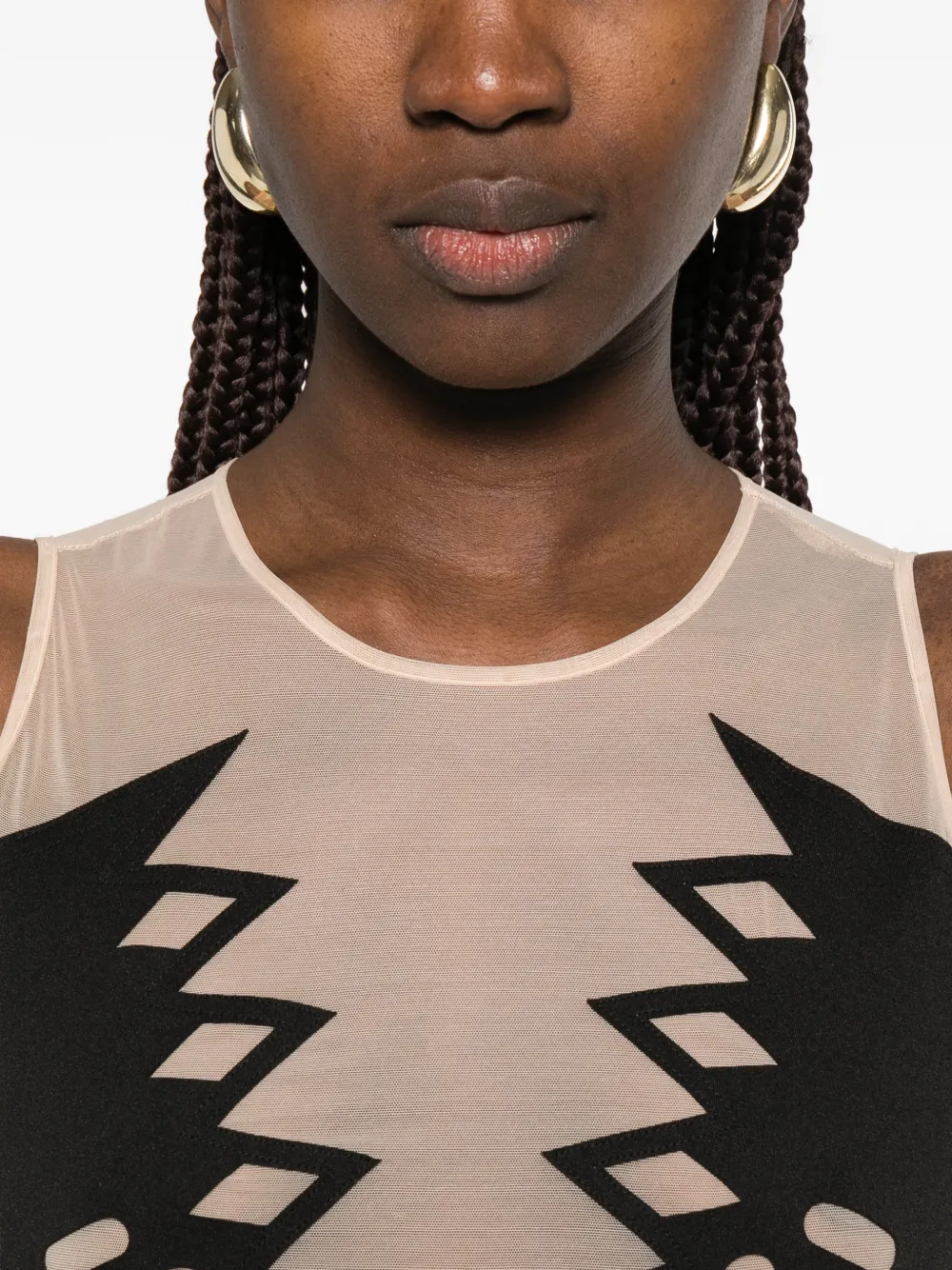 Blumarine Mouwloze maxi-jurk met uitgesneden details Zwart