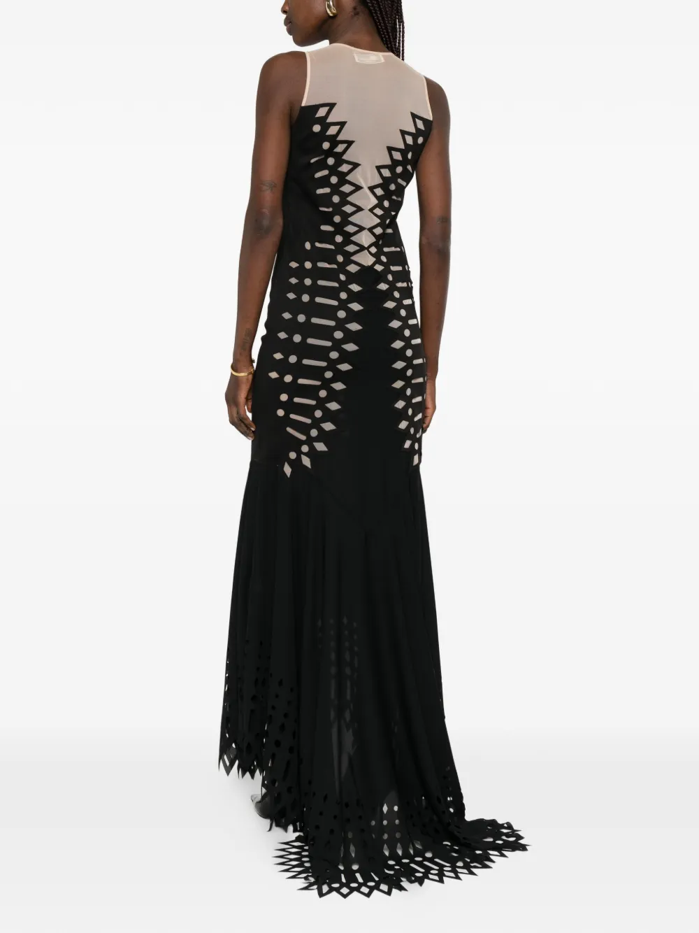 Blumarine Mouwloze maxi-jurk met uitgesneden details Zwart