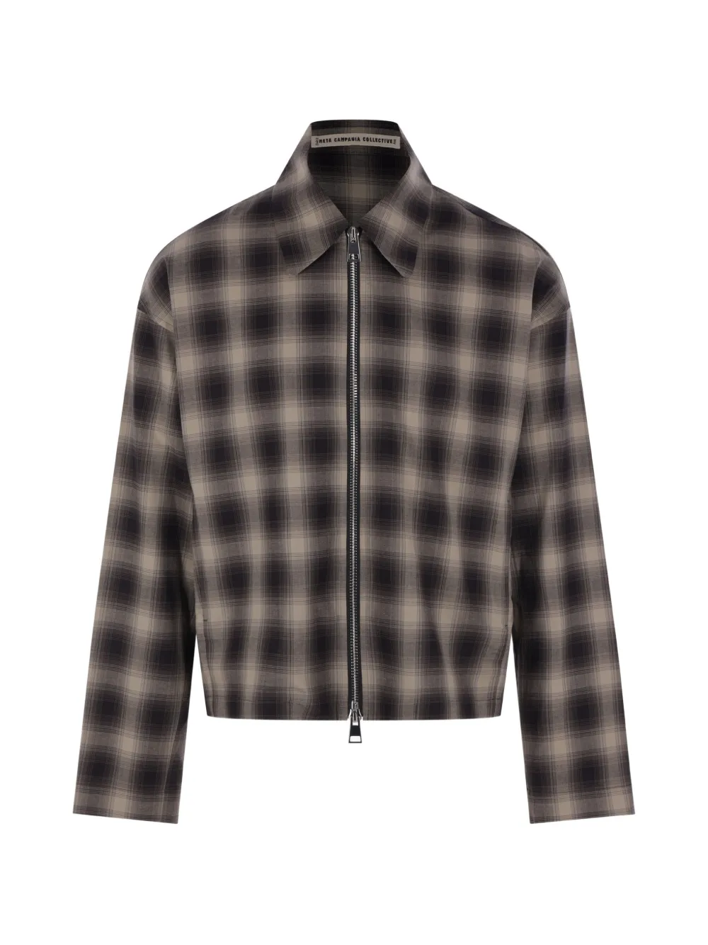 Meta Campania Collective Tino check-pattern zip-up jacket - Grigio
