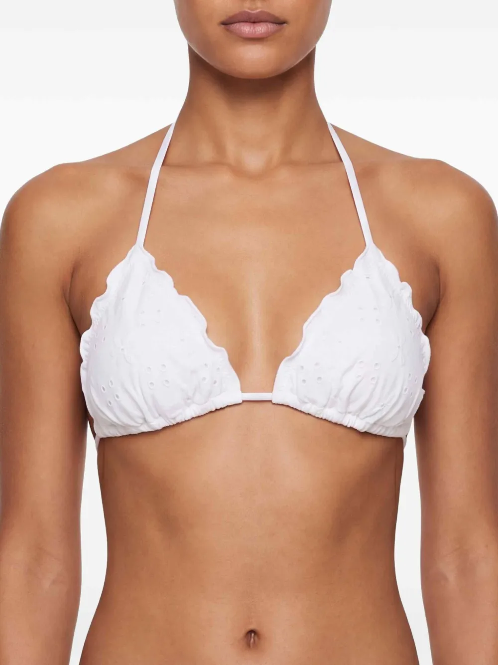 MC2 Saint Barth Sagittarius bikinitop met broderie-anglaise Wit