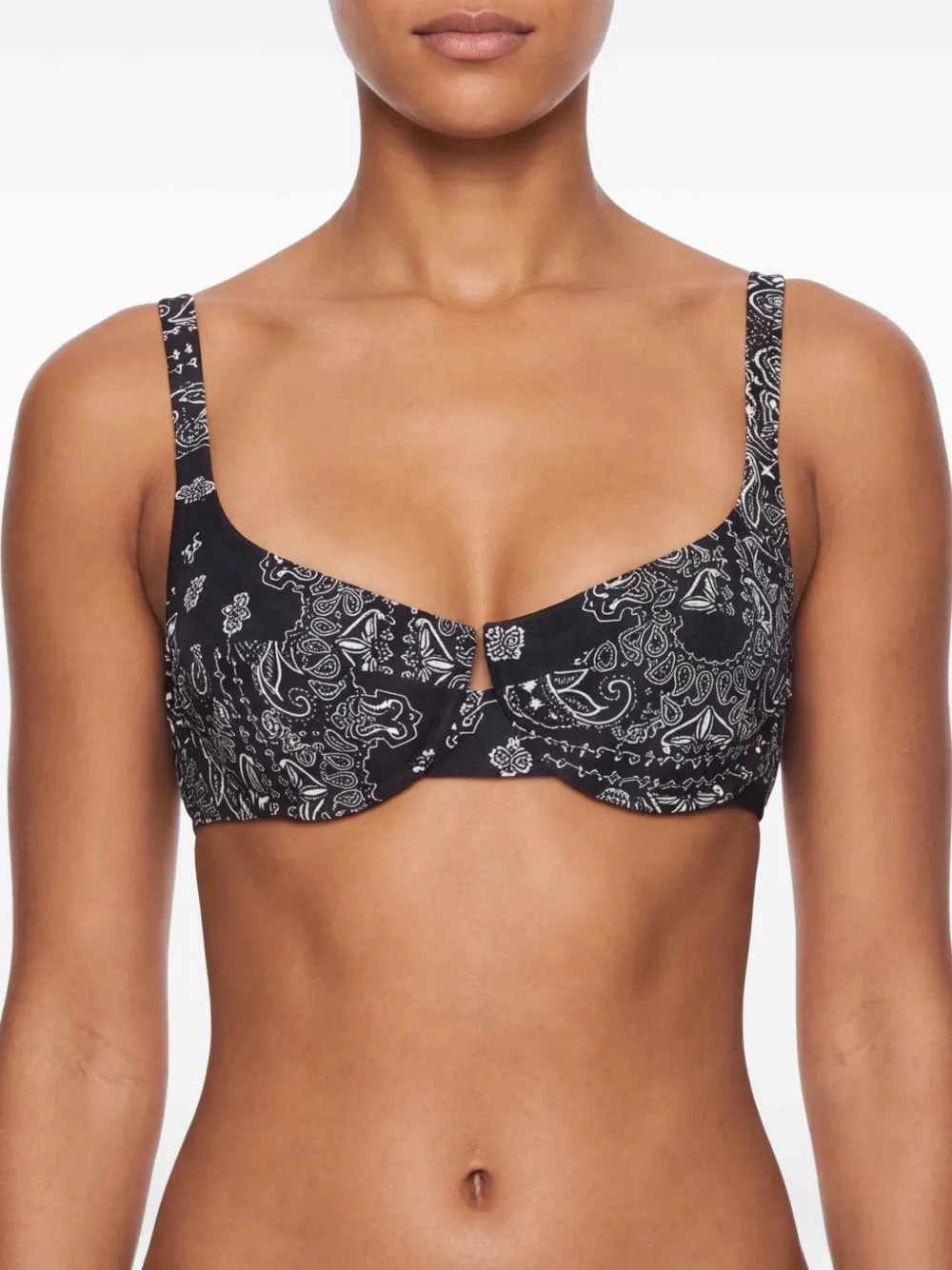 MC2 Saint Barth Bikinitop met bandanaprint Zwart