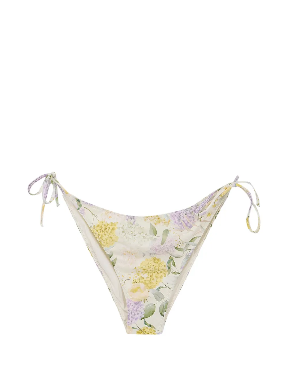 MC2 Saint Barth Virgo bikinislip met bloemenprint en gestrikte zijkanten Beige