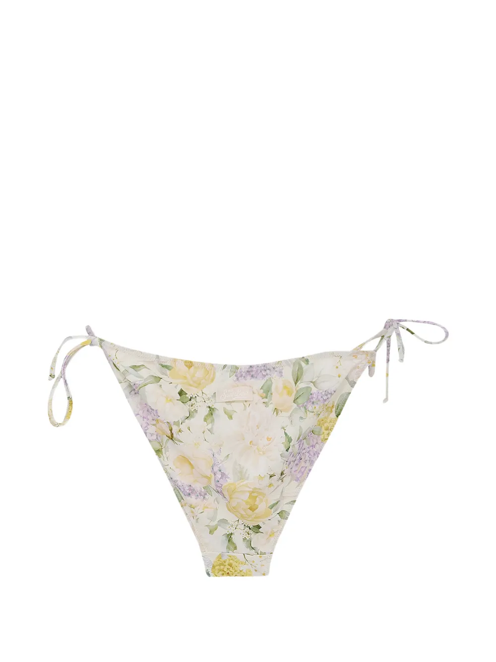 MC2 Saint Barth Virgo bikinislip met bloemenprint en gestrikte zijkanten Beige