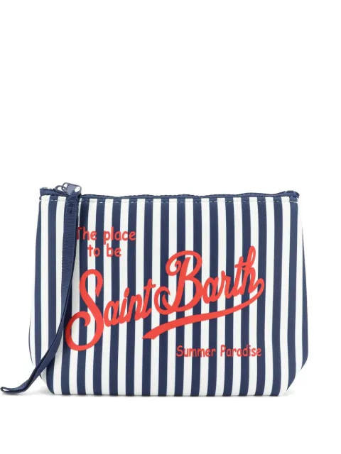 MC2 Saint Barth Aline striped logo-print clutch bag