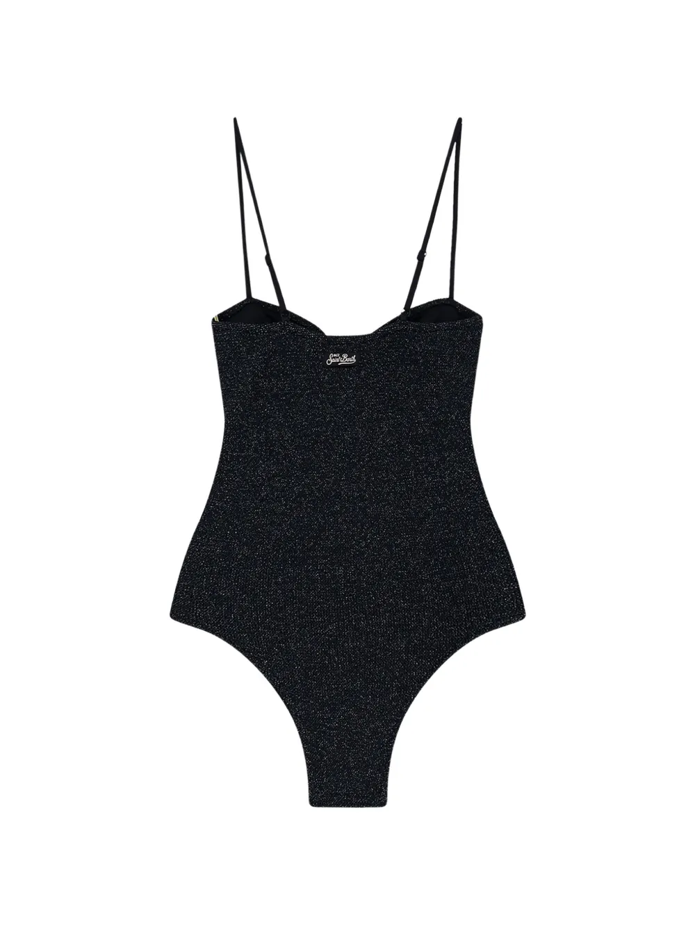 MC2 Saint Barth Lurex badpak met gekreukt effect Zwart