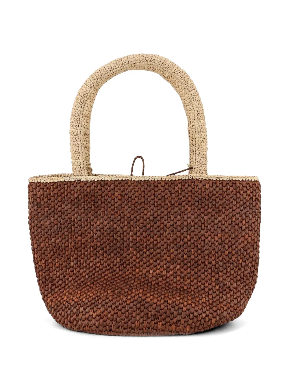 MC2 Saint Barth Marcy raffia tas met kwastje en geborduurd logo Bruin
