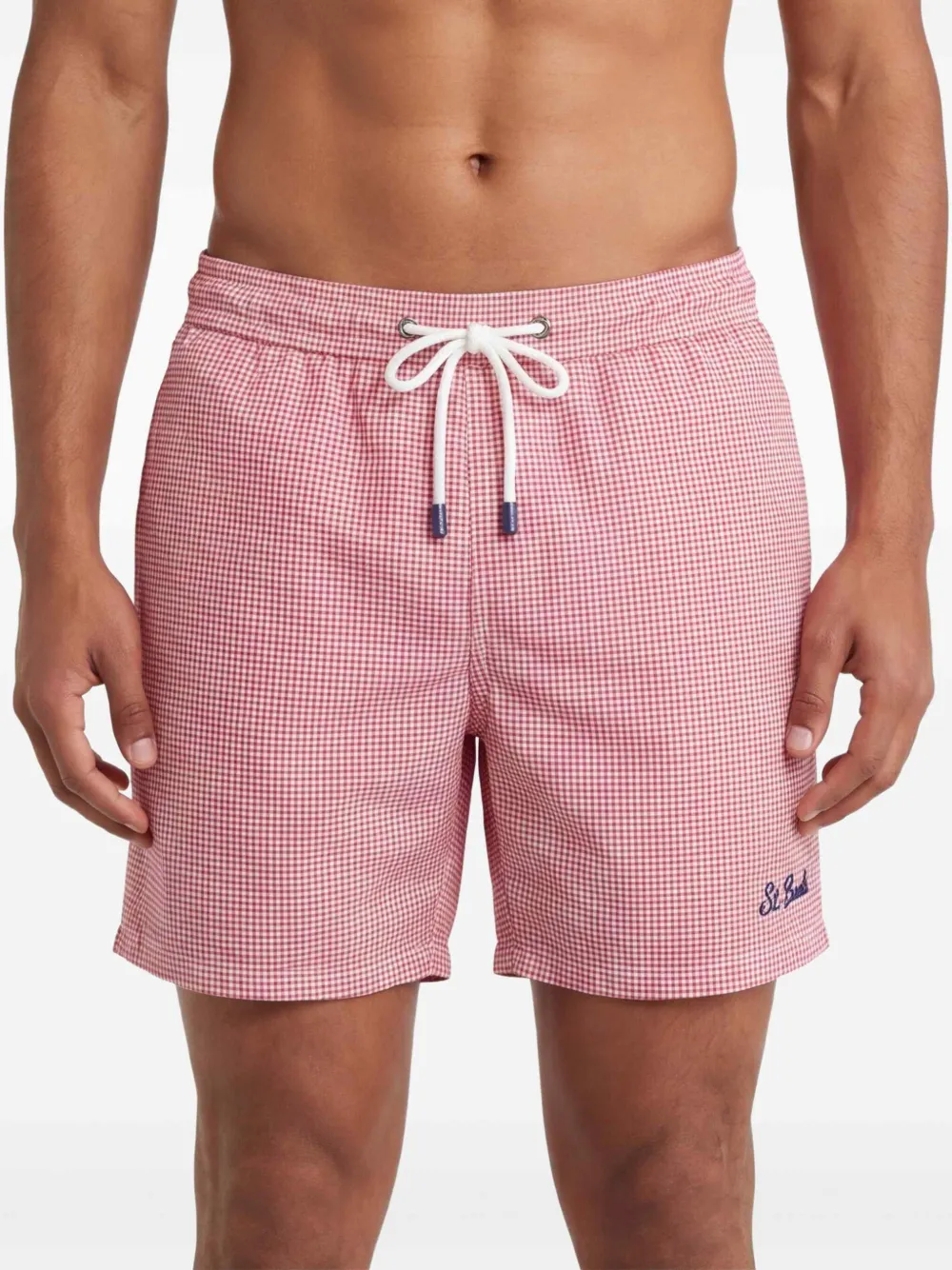 MC2 Saint Barth Shorts met gingham ruiten Rood