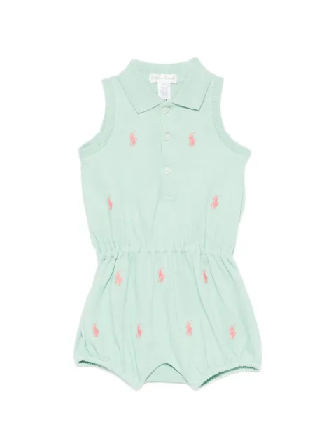 POLO RALPH LAUREN KIDS logo-embroidered sleeveless romper