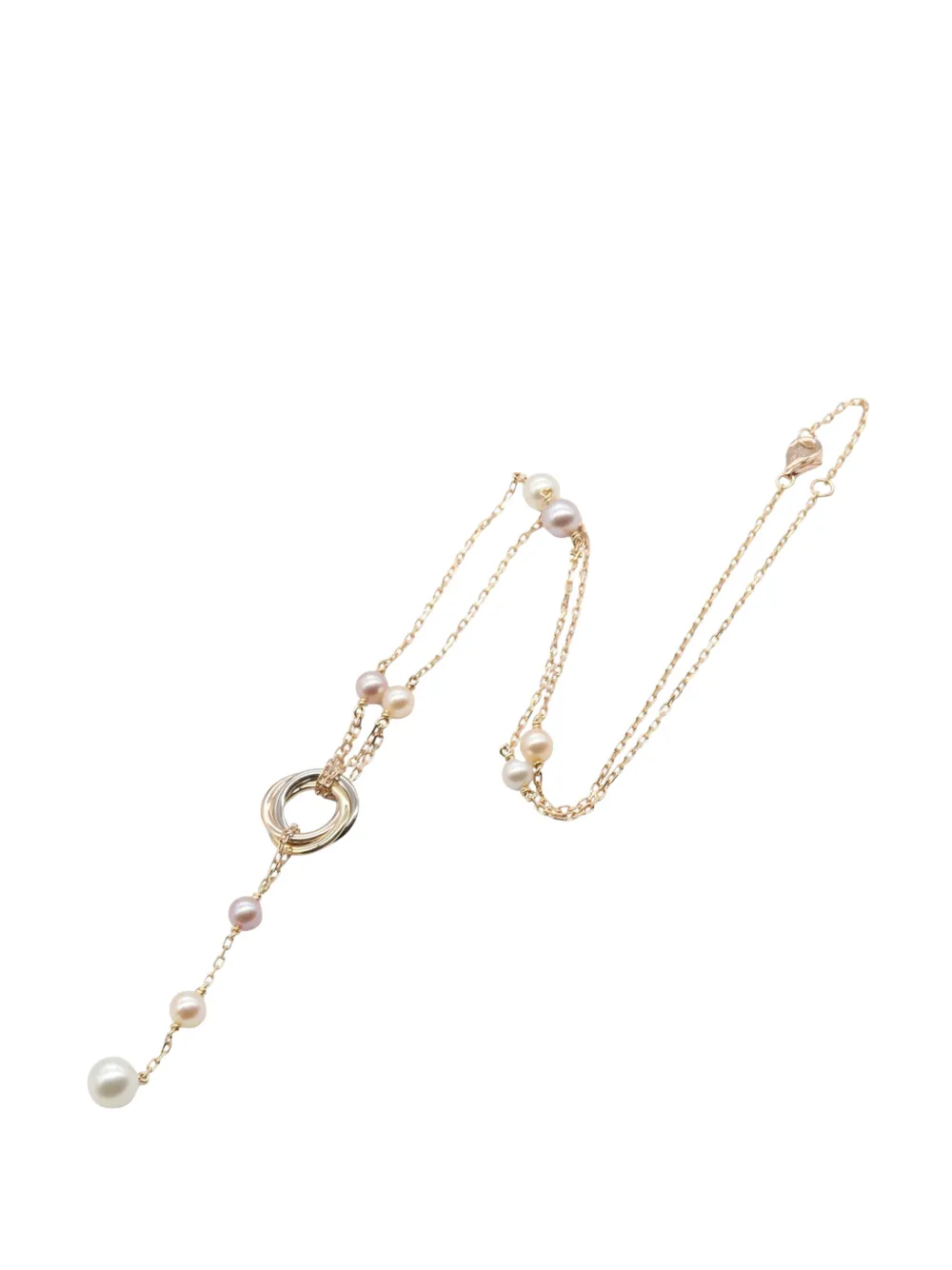 Cartier 2010-2025 18K Tricolor and Pearl Trinity Station necklace - Weiß
