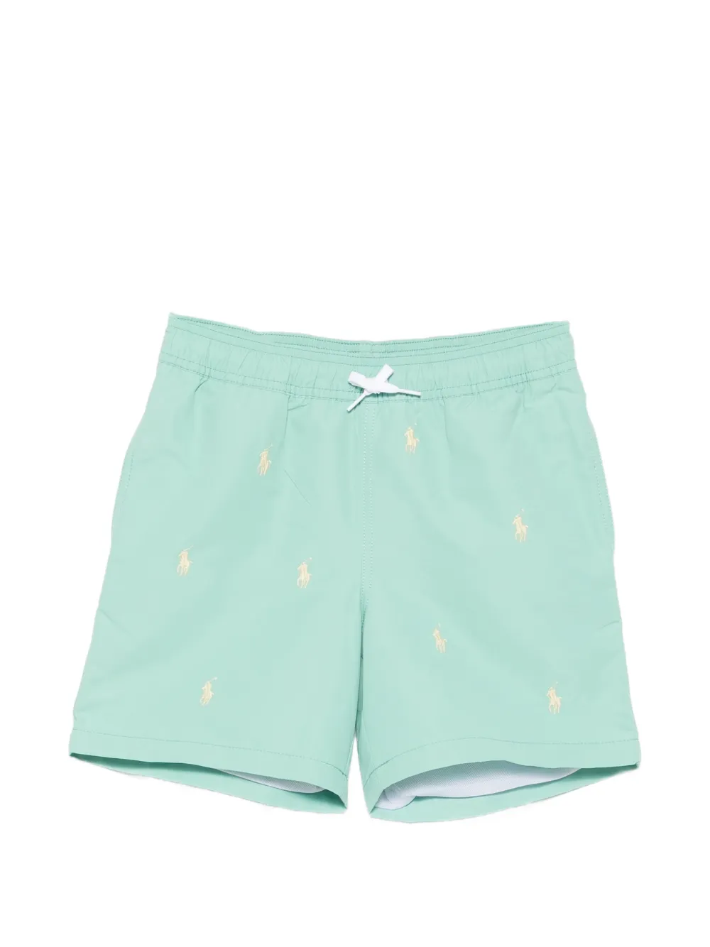 POLO RALPH LAUREN KIDS Pony-embroidered drawstring swim shorts - Verde