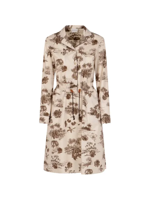 Moncler drawstring floral midi dress