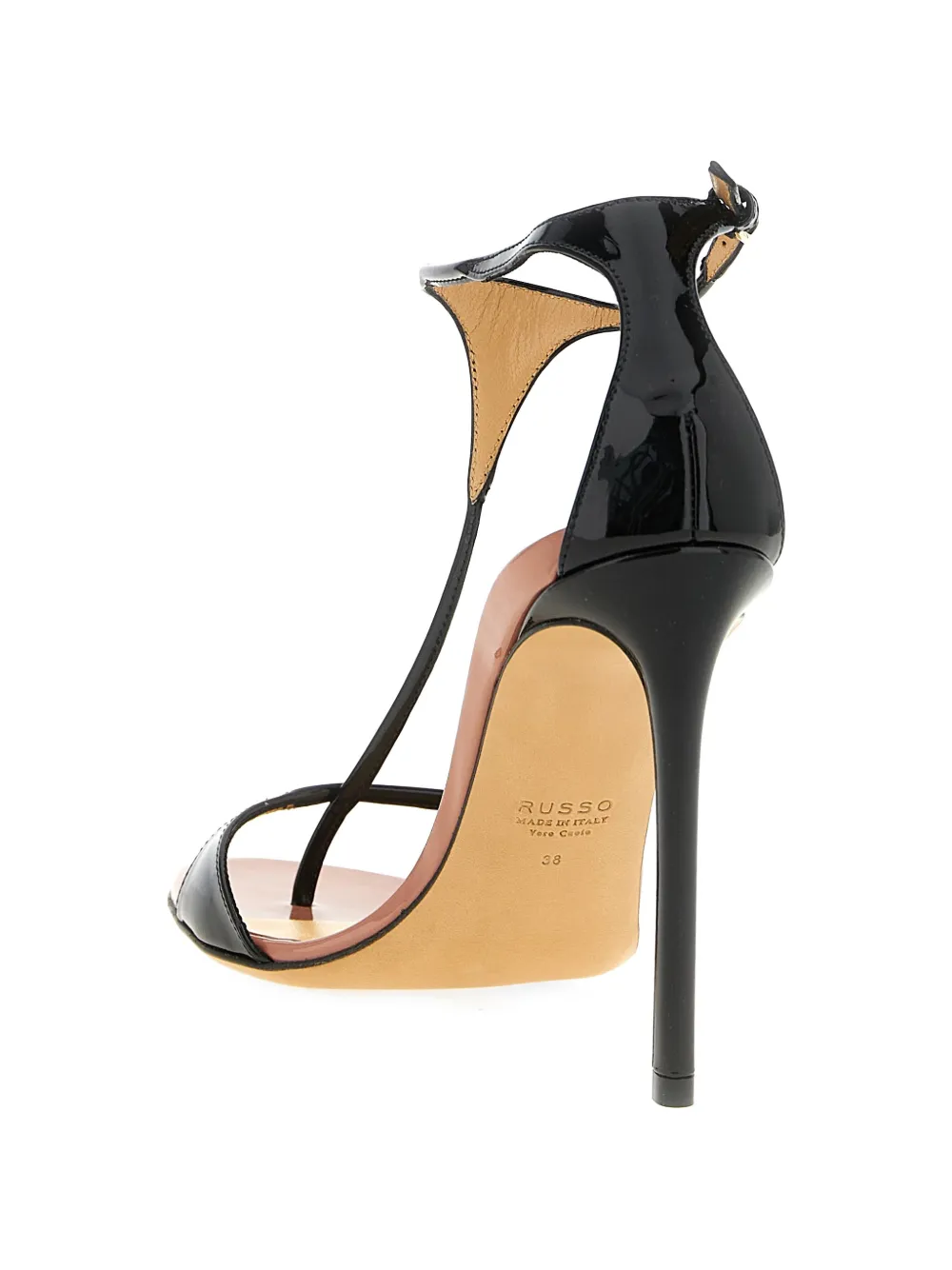 Francesco Russo Sandalen met enkelbandje en T-bandje Zwart