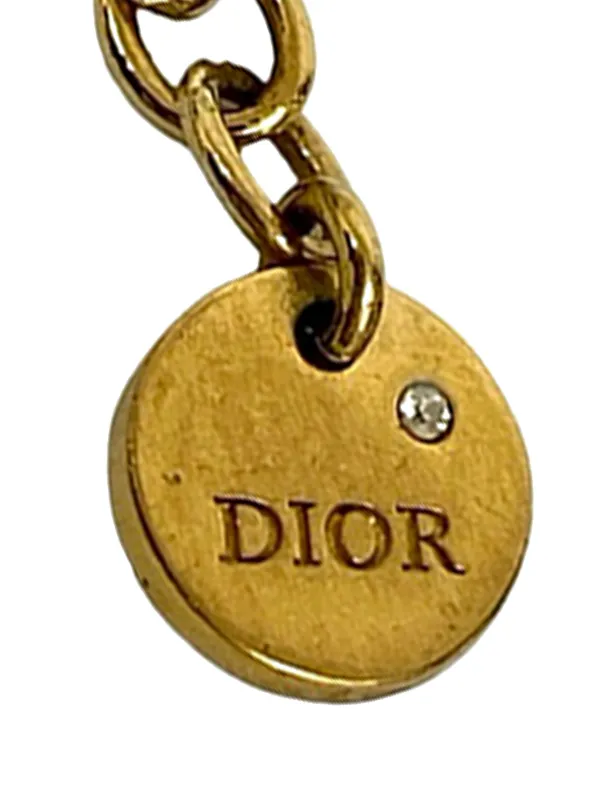 Christian Dior Pre-Owned 2020-2025 Gold Plated Faux Pearl Petit CD