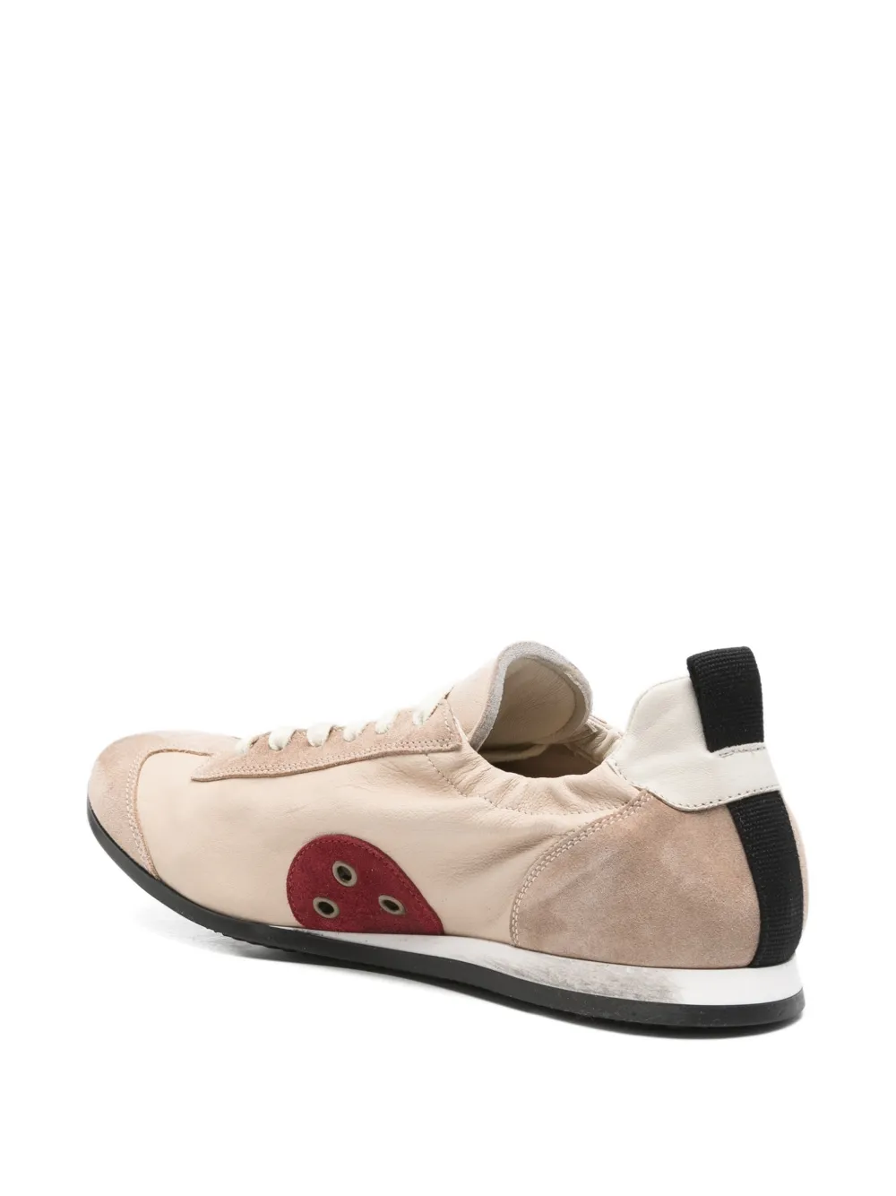 Uma Wang panelled suede-trim sneakers Beige
