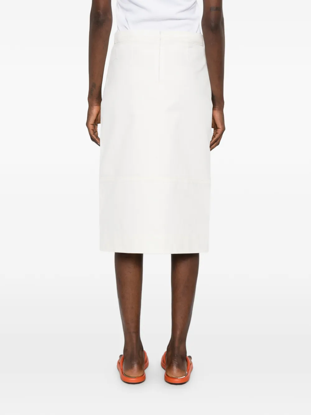 Plan C Midi-rok met pailletten Wit