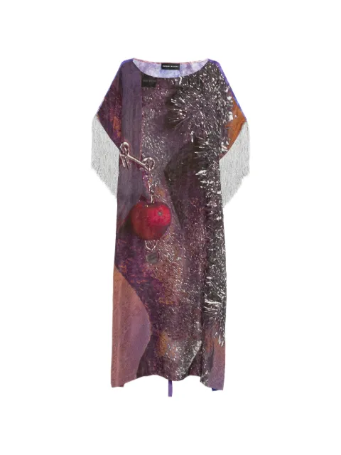 Barbara Bologna fringed-trim lace-up midi dress