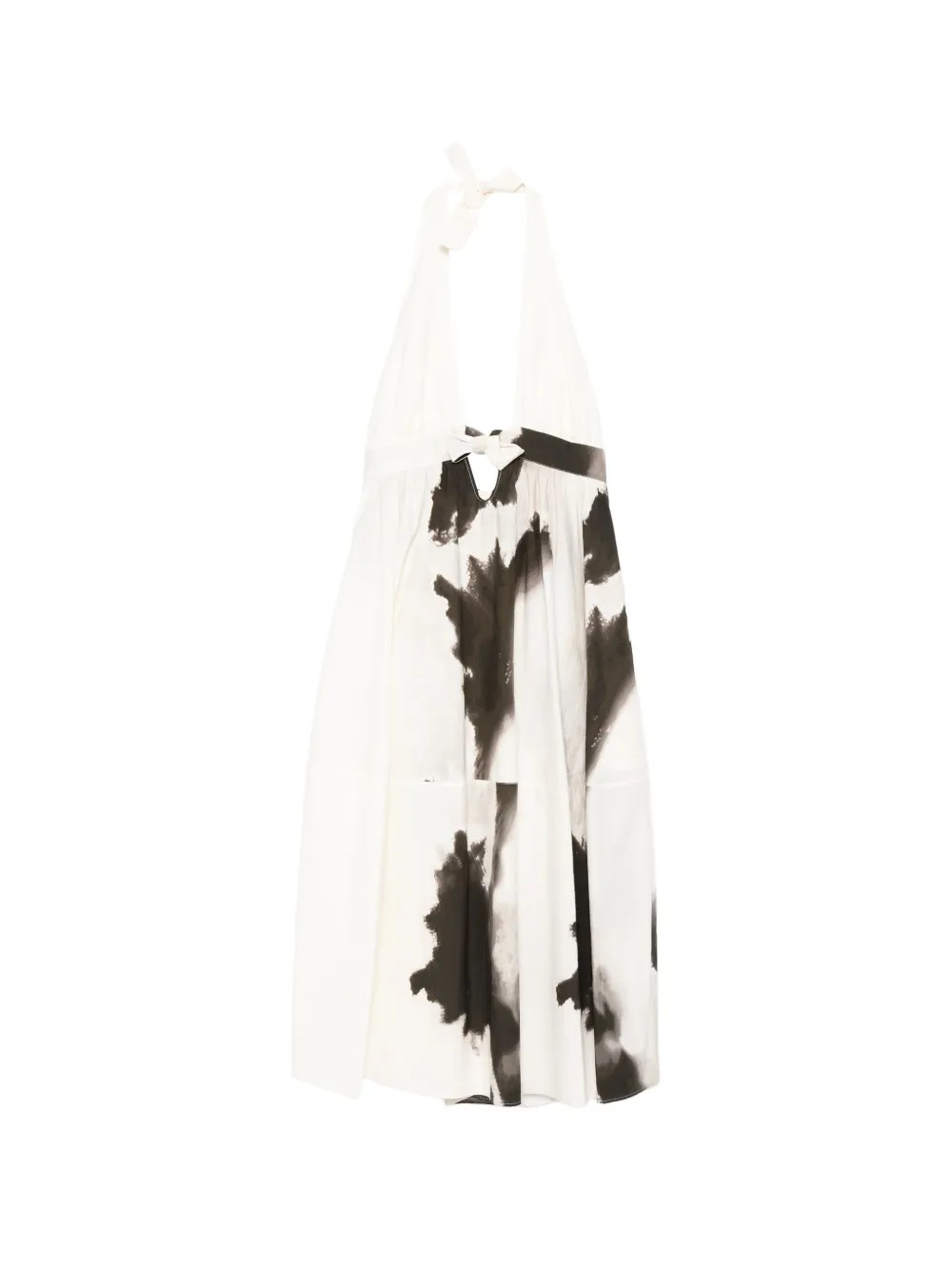 Gentry Portofino abstract-print halterneck maxi dress - Bianco